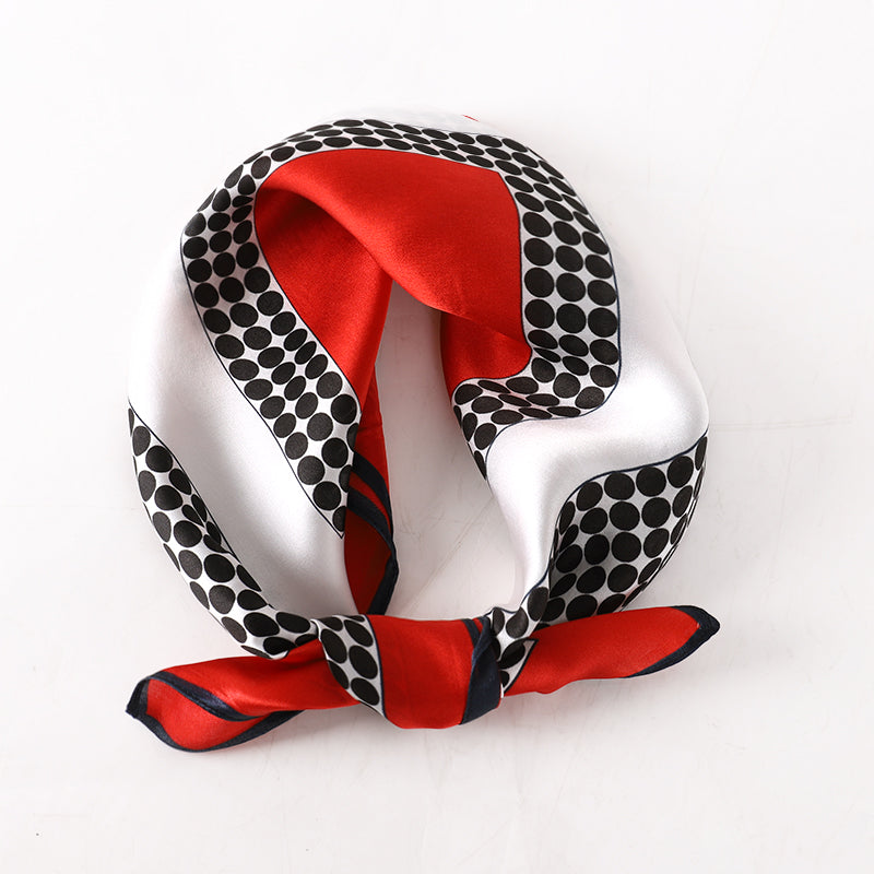 Retro Red and Black Silk Scarf red silk scarf
