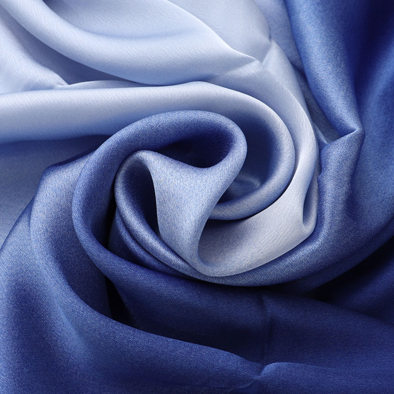 Navy and Light Blue Satin Scarf navy blue scarf