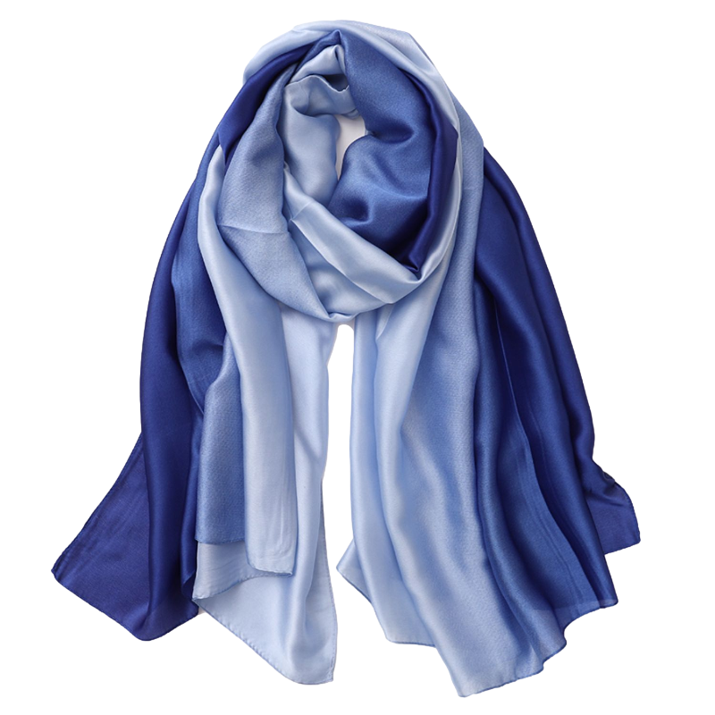 Navy and Light Blue Satin Scarf navy scarf