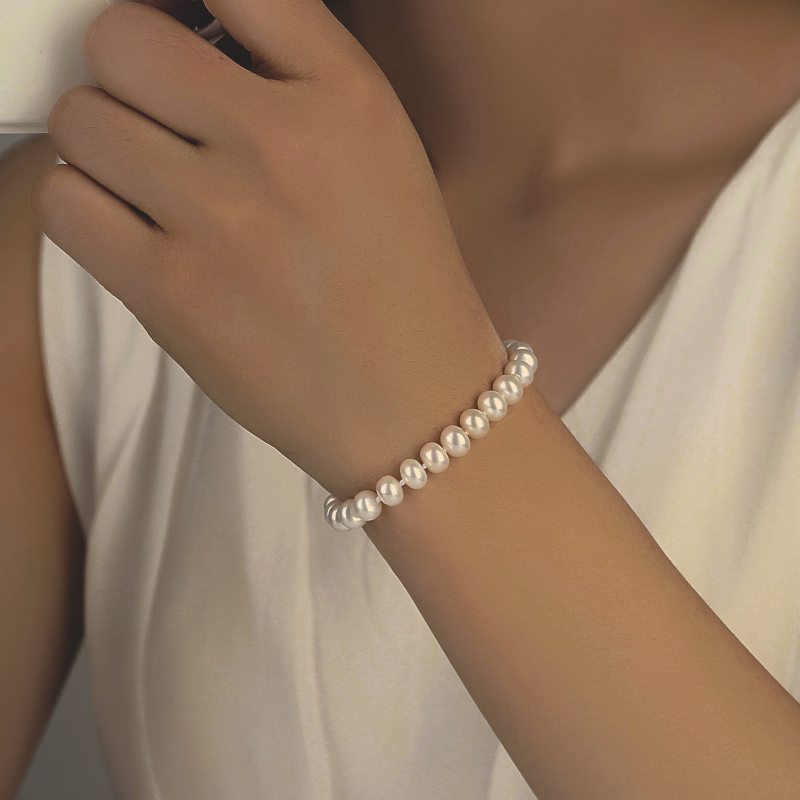 Women's Pearl Bracelet Stirling Silver pearl bracelet for women