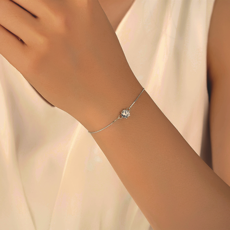 Silver Cubic Zirconia Adjustable Bracelet cubic zirconia tennis bracelet