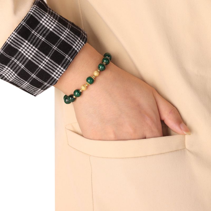 Malachite Bracelet 18k Gold Plated crystal bracelets uk