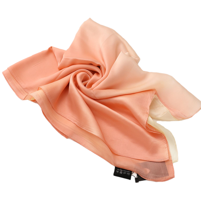 Cream Orange Gradient Scarf satin scarf