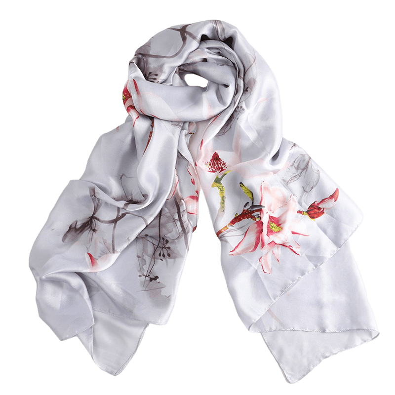 Floral Lightweight Silver Scarf silver scarves