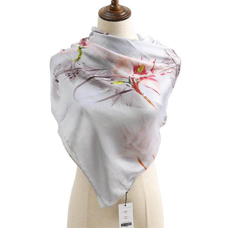 Floral Lightweight Silver Scarf floral scarf
