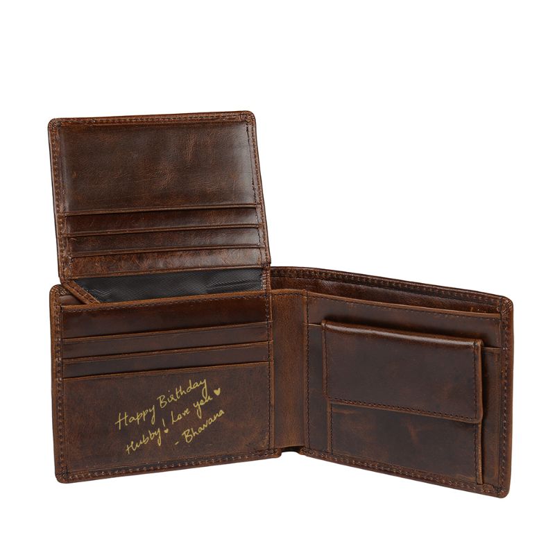 Personalised Men's Classic Leather Wallet Personalised Men's Classic Leather Wallet - Livloko London