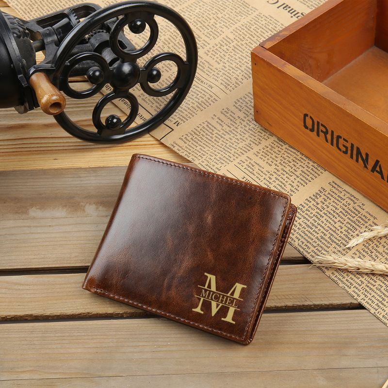 Personalised Men's Classic Leather Wallet Personalised Men's Classic Leather Wallet - Livloko London