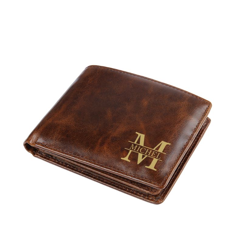 Personalised Men's Classic Leather Wallet Personalised Men's Classic Leather Wallet - Livloko London