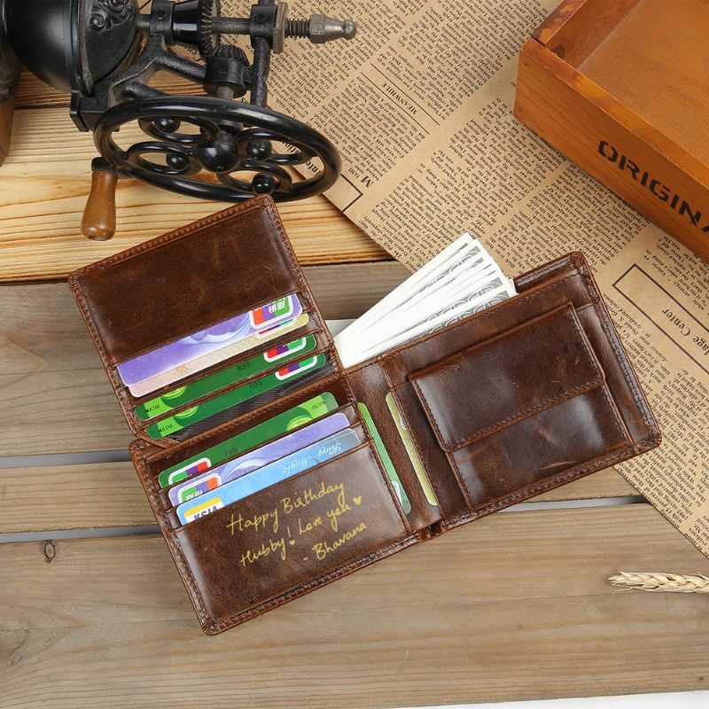 Personalised Men's Classic Leather Wallet Personalised Men's Classic Leather Wallet - Livloko London