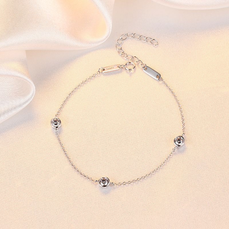 Stirling Silver Cubic Zirconia Tennis Bracelet cluster bracelet