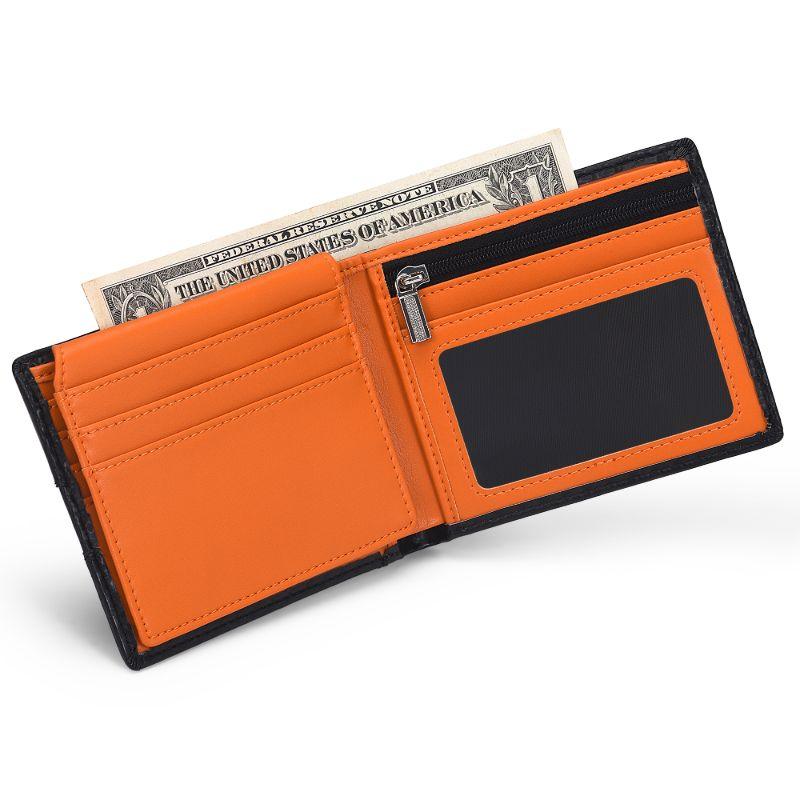 Carbon Fibre Designer RFID Card Wallet mens wallet with zip coin pocket