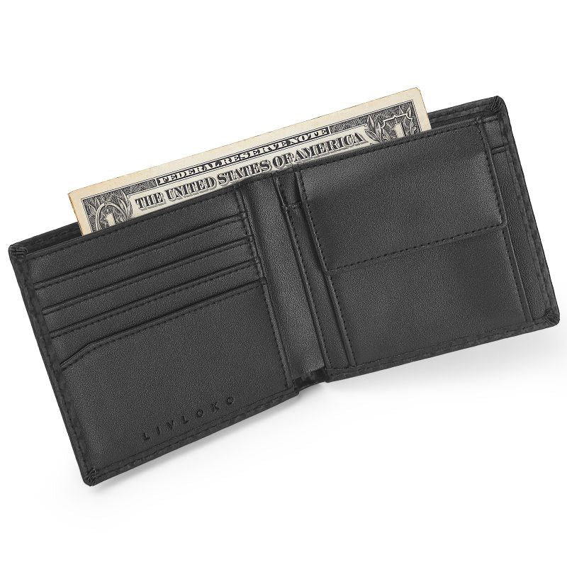 Men's Black Designer Wallet RFID Blocking