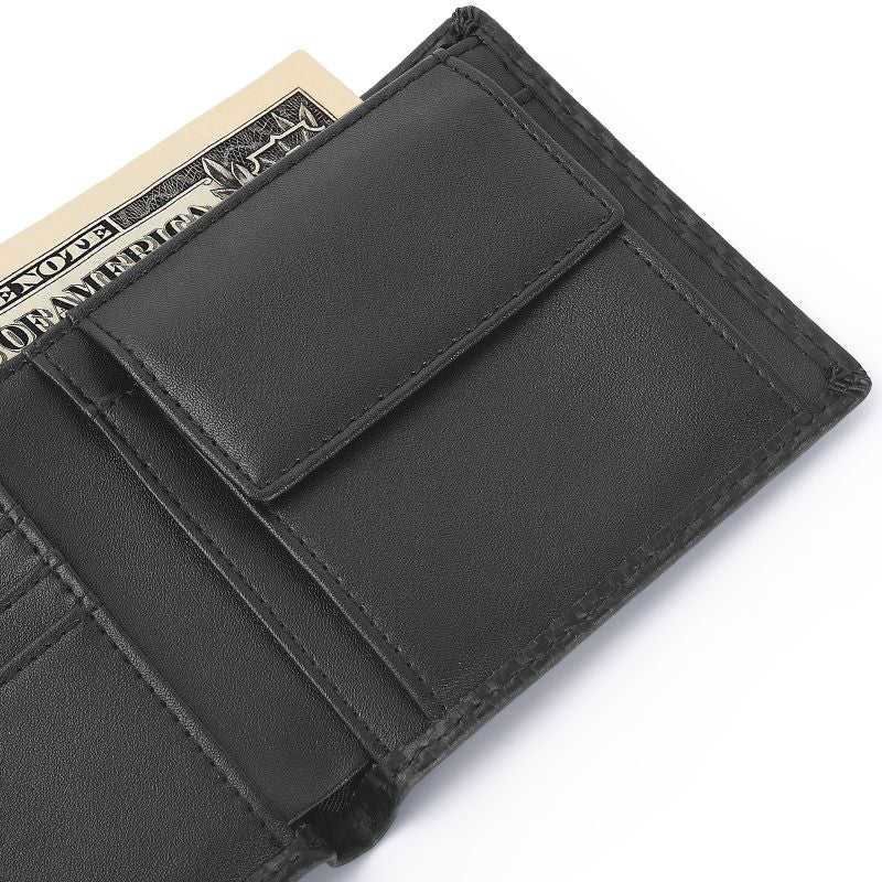 Men's Black Designer Wallet RFID Blocking mens wallets with coin pocket