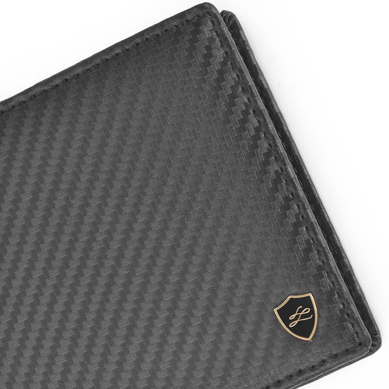 Men's Black Designer Wallet RFID Blocking carbon fibre wallet