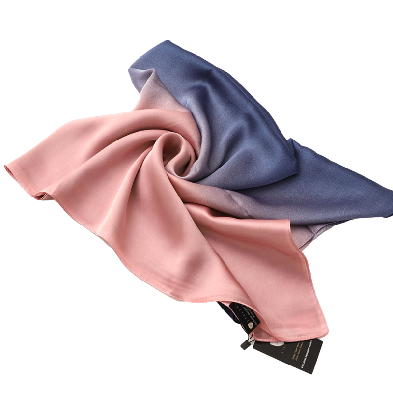 Light Pink and Navy Scarf Satin light pink scarf