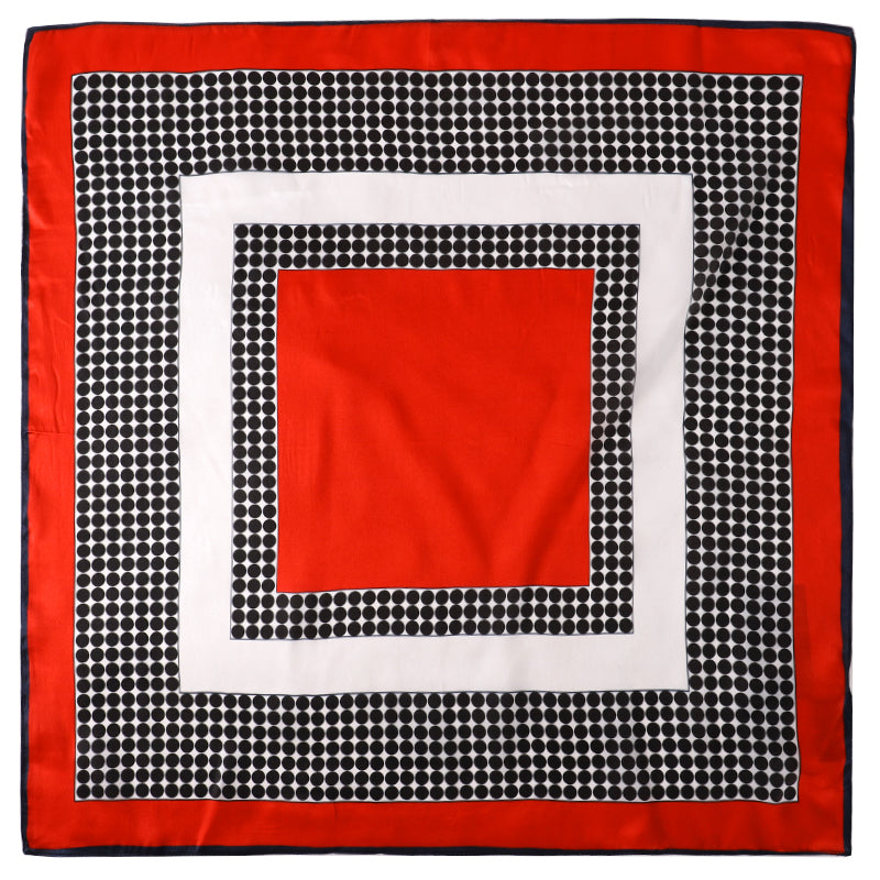 Retro Red and Black Silk Scarf square silk scarf