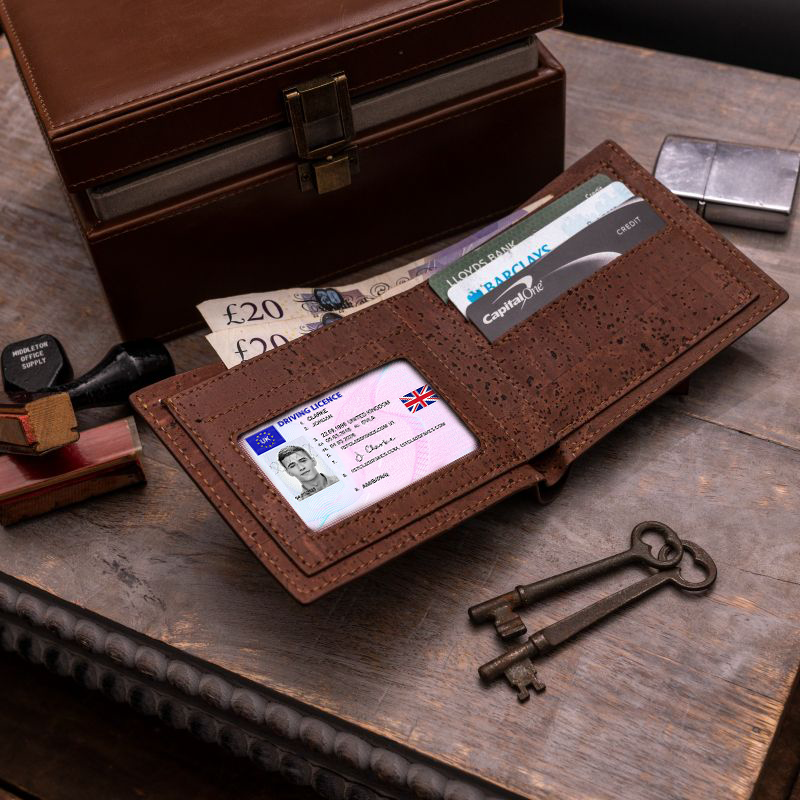 Brown Cork Fabric Vegan Wallet vegan leather wallet