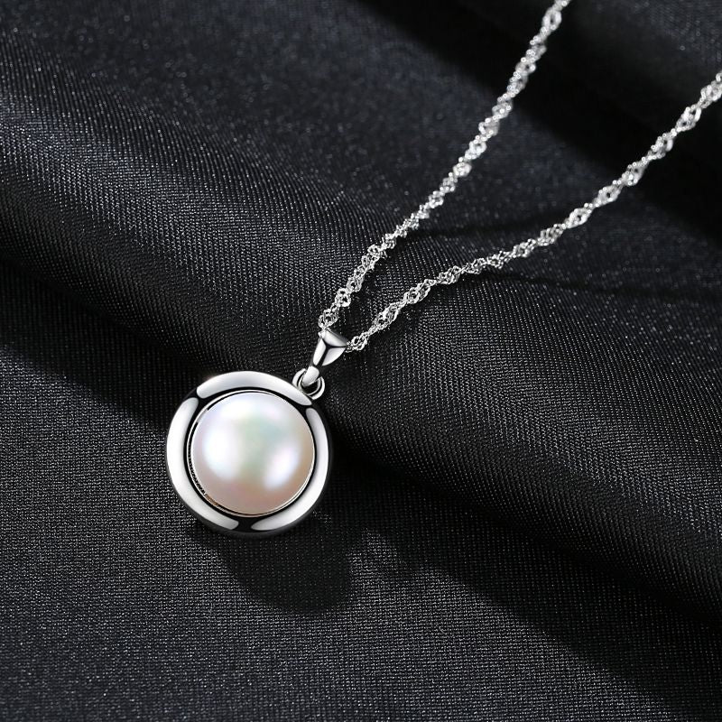 Silver Pendant with Pearl Necklace silver pendant necklace
