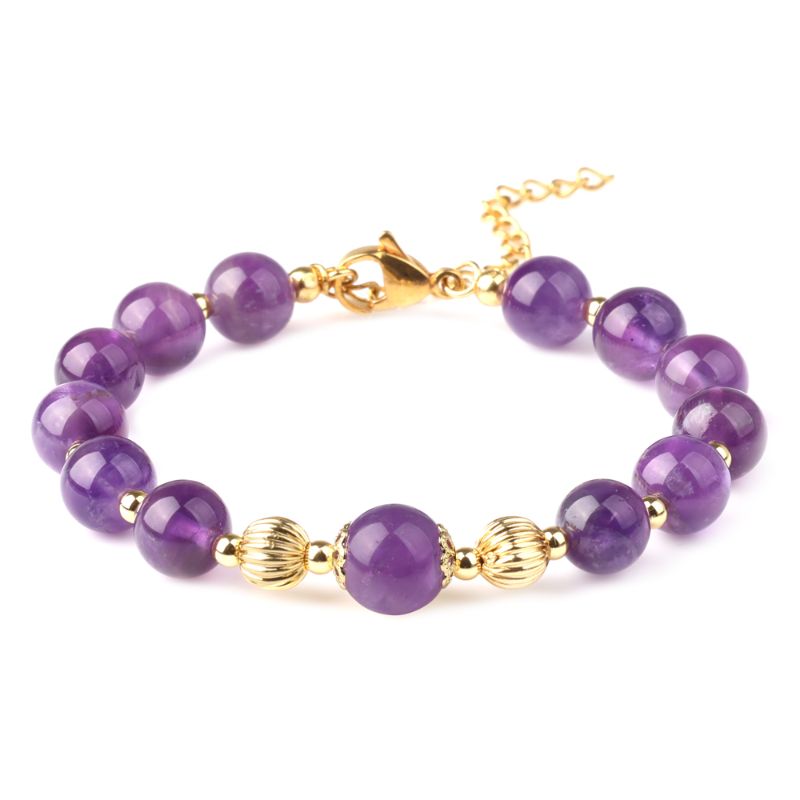 Amethyst Crystal Bracelet 18ct Gold Plated amethyst crystal bracelet