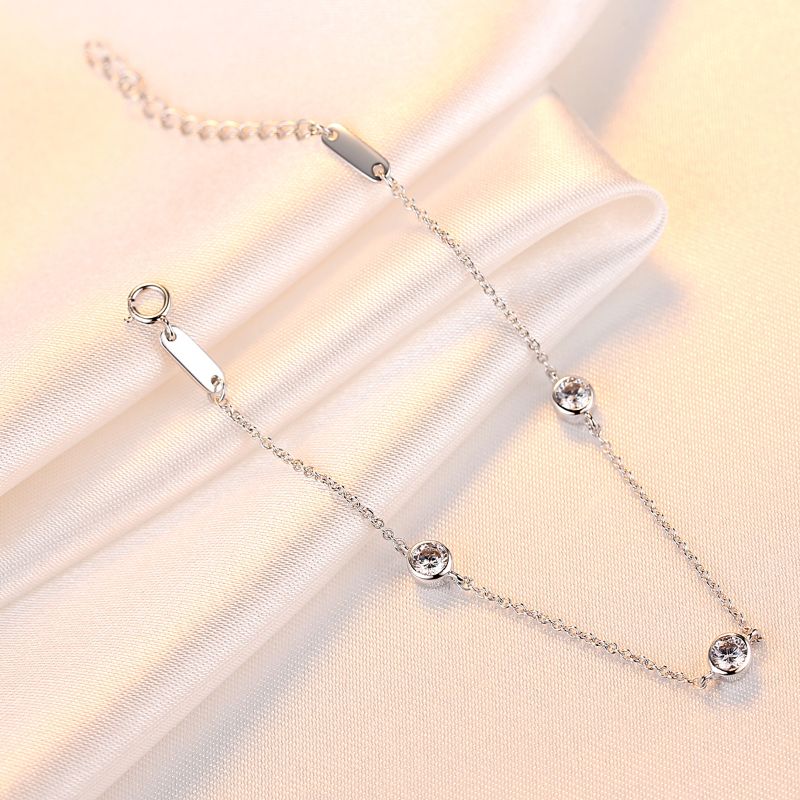 Stirling Silver Cubic Zirconia Tennis Bracelet delicate bracelets