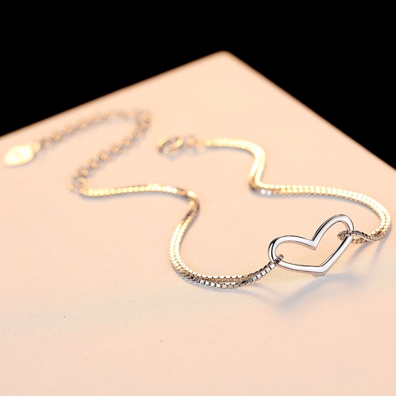 925 Silver Bracelet with Heart Charm heart bracelet
