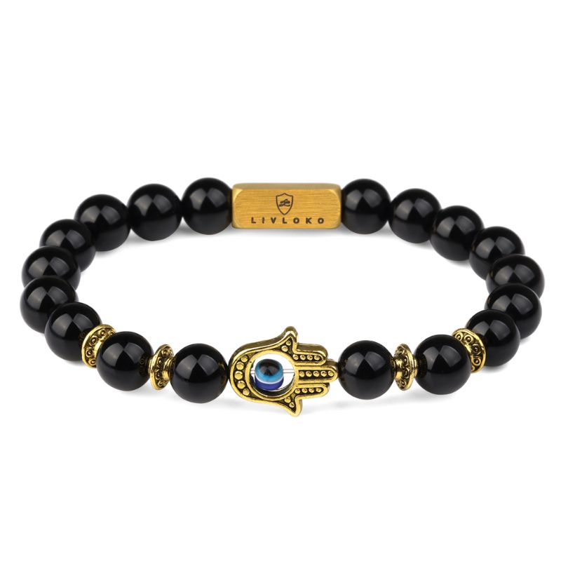 Agate and Evil Eye Bracelet agate bracelet