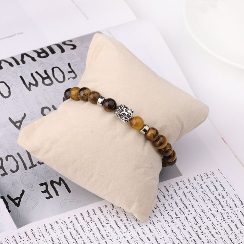 Tiger Eye Bead Bracelet with Buddha Bracelet Charm Tiger-eye Lucky Buddha Bracelet - Livloko London