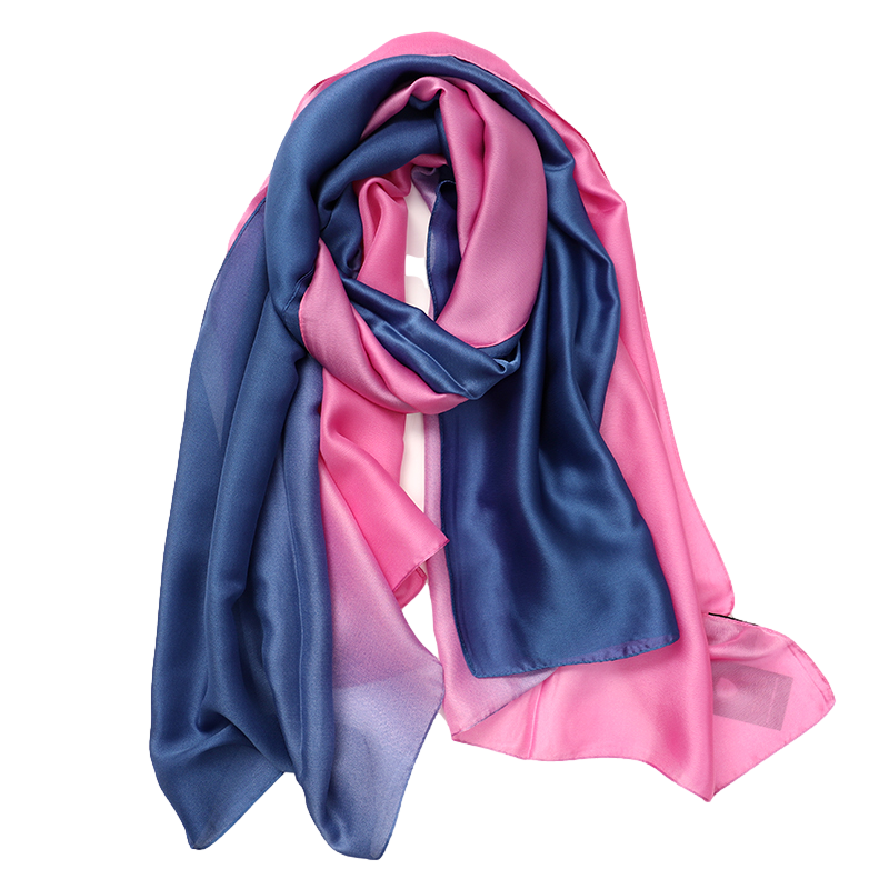 Pink and Blue Gradient Silky Scarf summer scarf