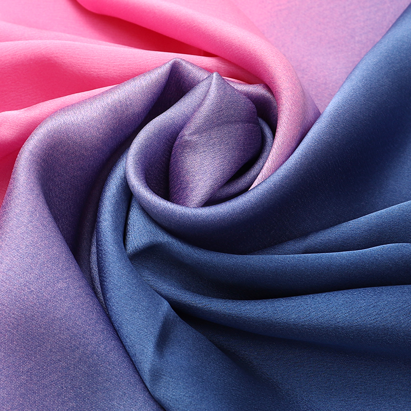Pink and Blue Gradient Silky Scarf long thin scarf