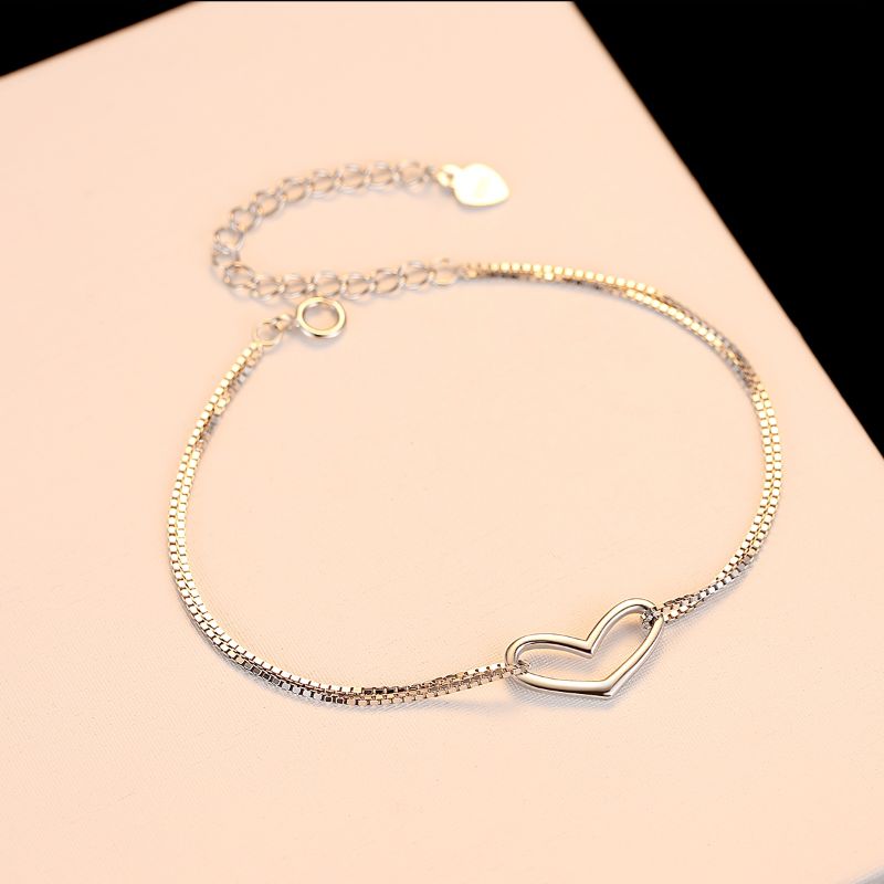 925 Silver Bracelet with Heart Charm charm bracelets