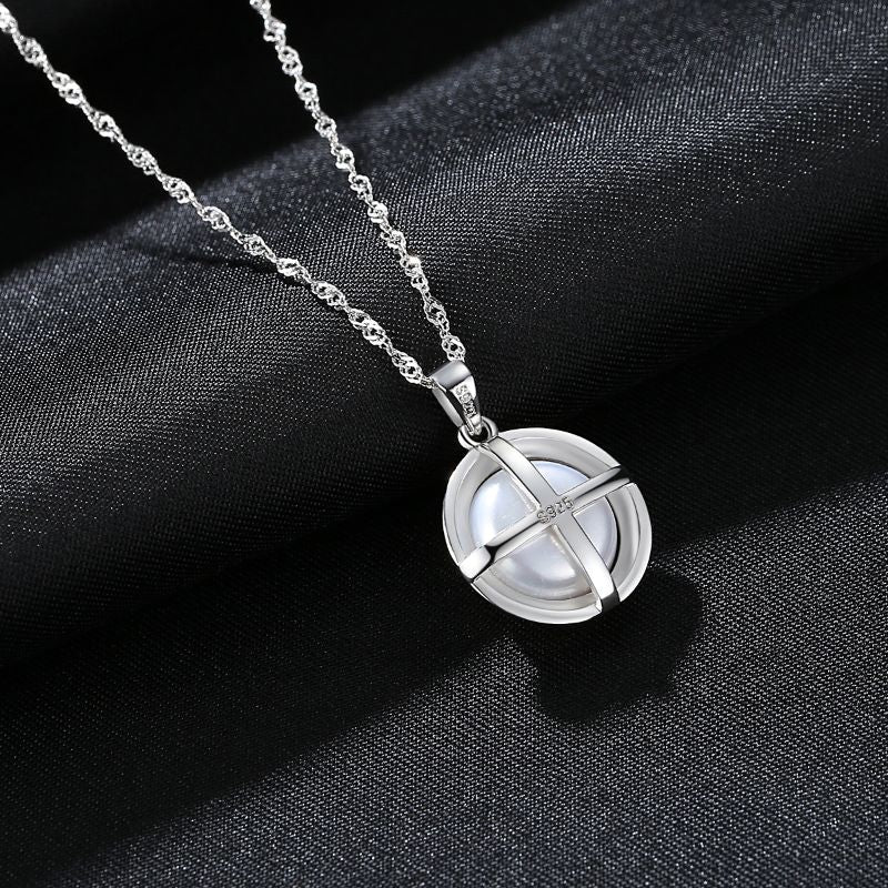 Silver Pendant with Pearl Necklace 925 silver chain