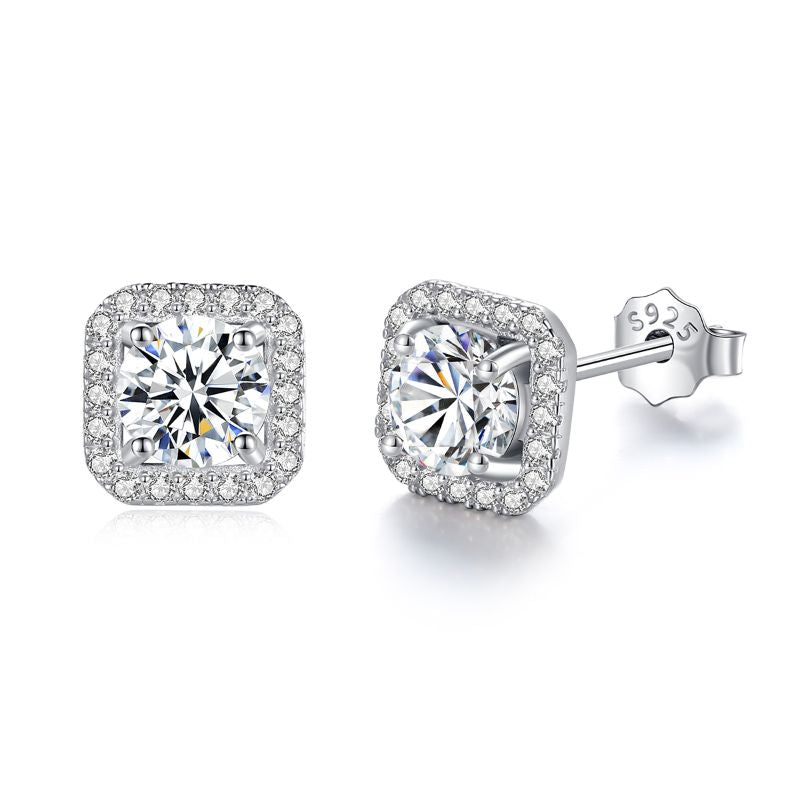 Sterling Silver Moissanite Stud Earrings moissanite stud earrings