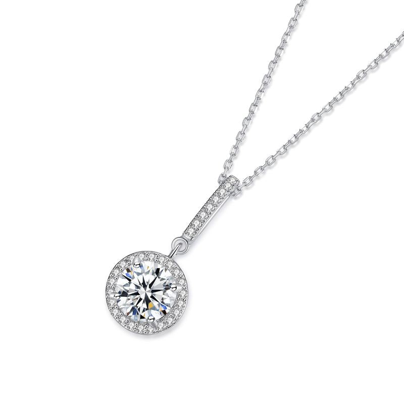 Cubic Zirconia Silver Crystal Necklace silver chain and pendant