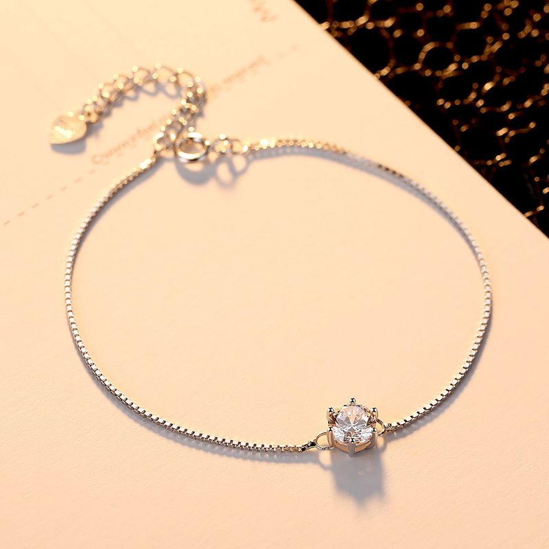 Silver Cubic Zirconia Adjustable Bracelet silver bracelets women