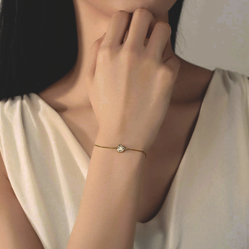 Gold Plated Sterling Silver Coloured Zirconia Bracelet worn on a wrist