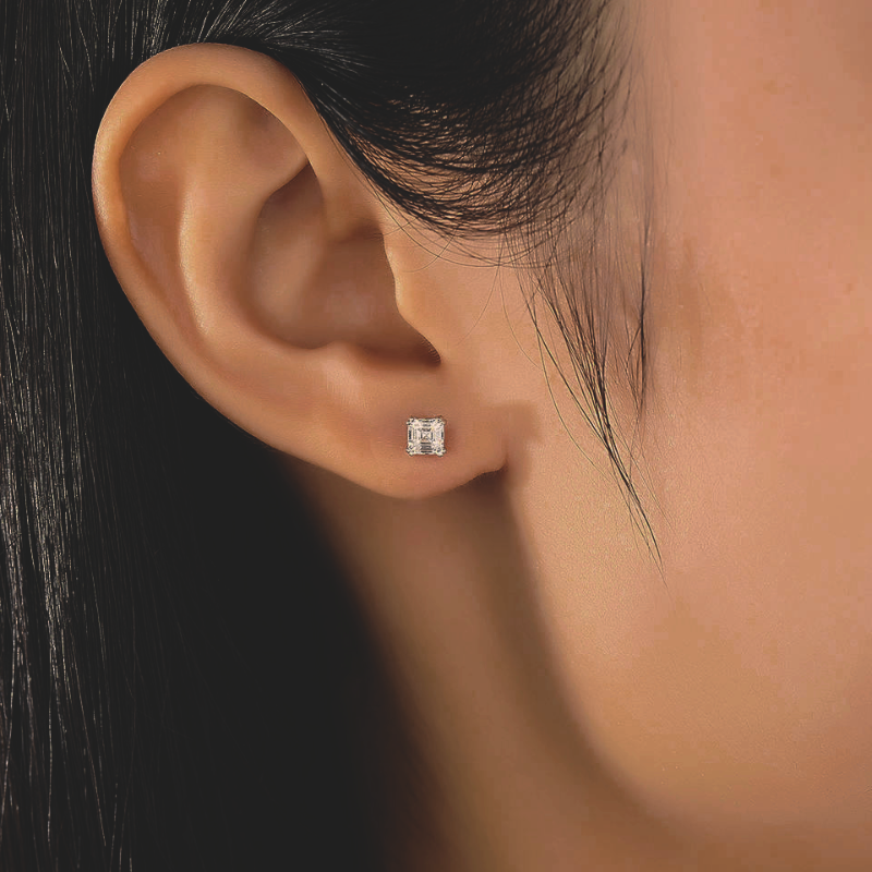 Designer Stud Earrings Cubic Zirconia earrings silver small