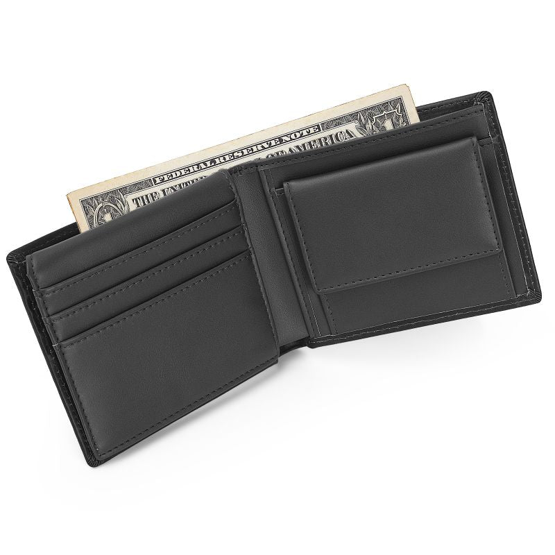 Classic Styled Men's Black Leather Wallet leather billfold wallet