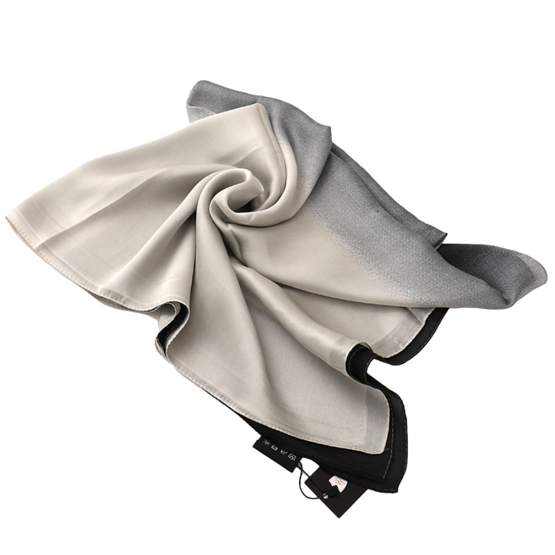 Black and Light Grey Satin Scarf light scarf
