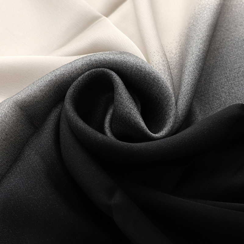 Black and Light Grey Satin Scarf black scarf thin