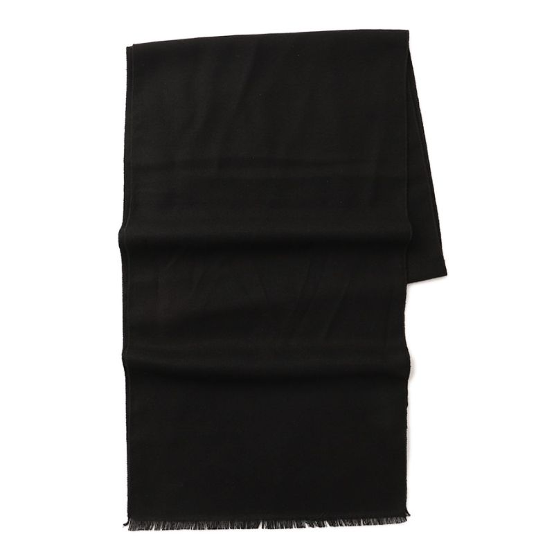 Men's Deep Black Wool Scarf