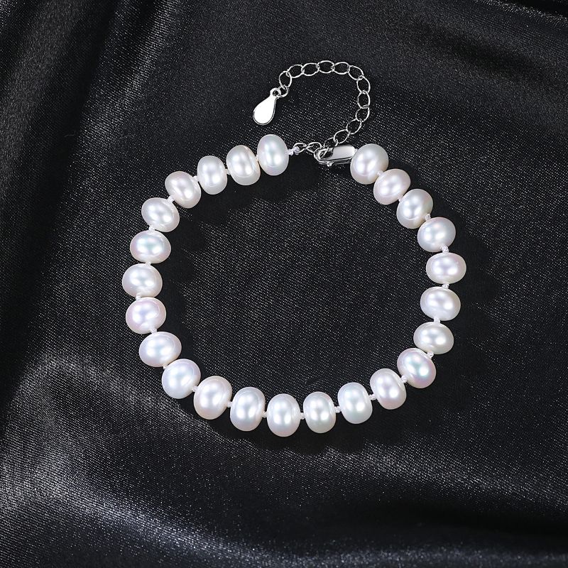 Women's Pearl Bracelet Stirling Silver bracelet beads silver