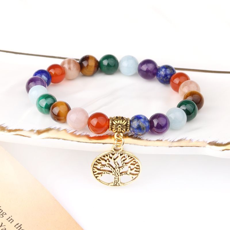 Tree of Life Charm Chakra Bracelet tree of life charm