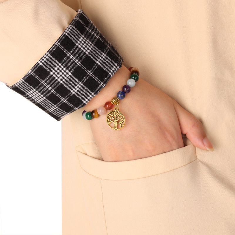 Tree of Life Charm Chakra Bracelet crystal bracelet for women