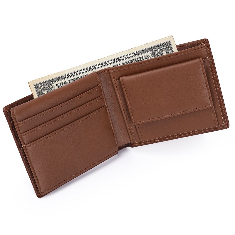 Soft Leather Designer Male Wallet with RFID Shielding brown leather wallet