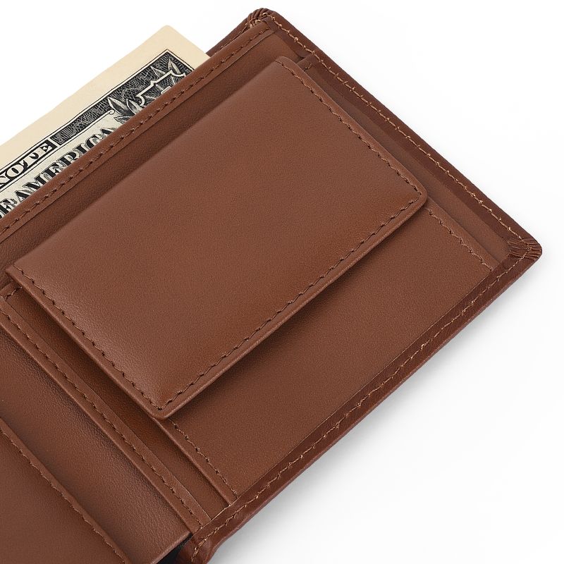 Men's Brown Leather Wallet RFID Card Holder leather coin pouch