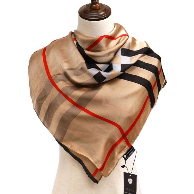 Classic Tartan Large Satin Scarf neck scarf
