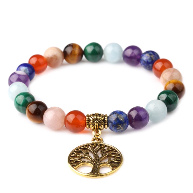 Tree of Life Charm Chakra Bracelet chakra healing bracelet