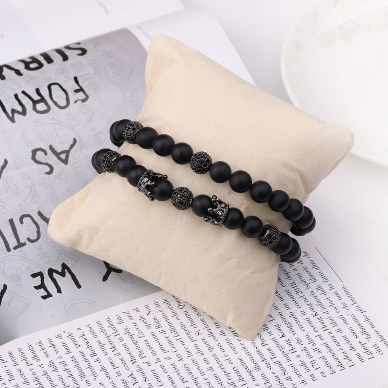 Agate Crown Bracelet Stacking Bracelets stacked beaded bracelets