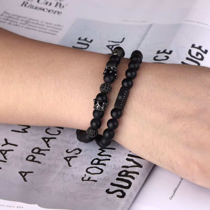 Agate Crown Bracelet Stacking Bracelets agate bracelet