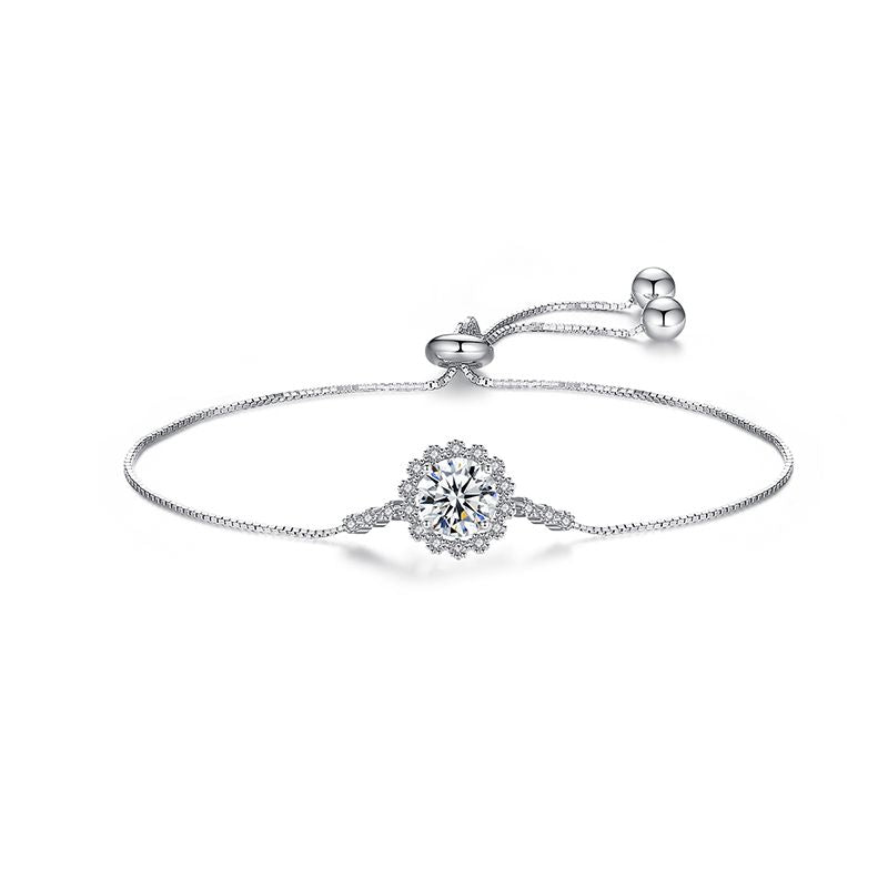 Adjustable S925 Sterling Silver Moissanite Bracelet